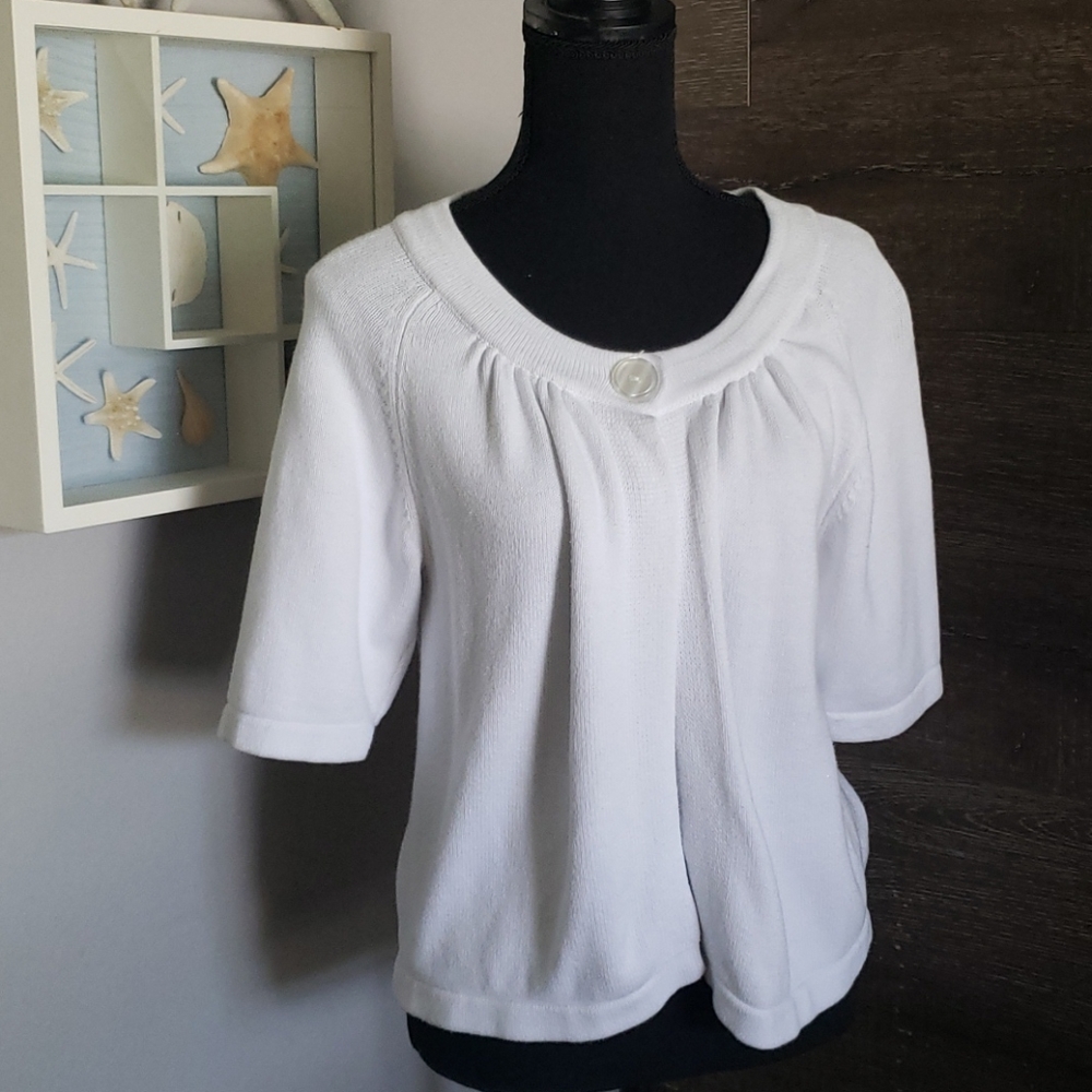 One Button Short Sleeve Sweater